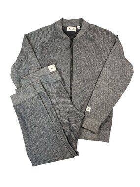 Adidas X Reigning Champ Mens Grey Knit Full-Zip Jacket & Pants Set Hoodie